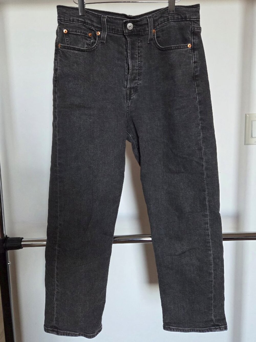 Levi's Dark Grey Wedgie Straight Jeans